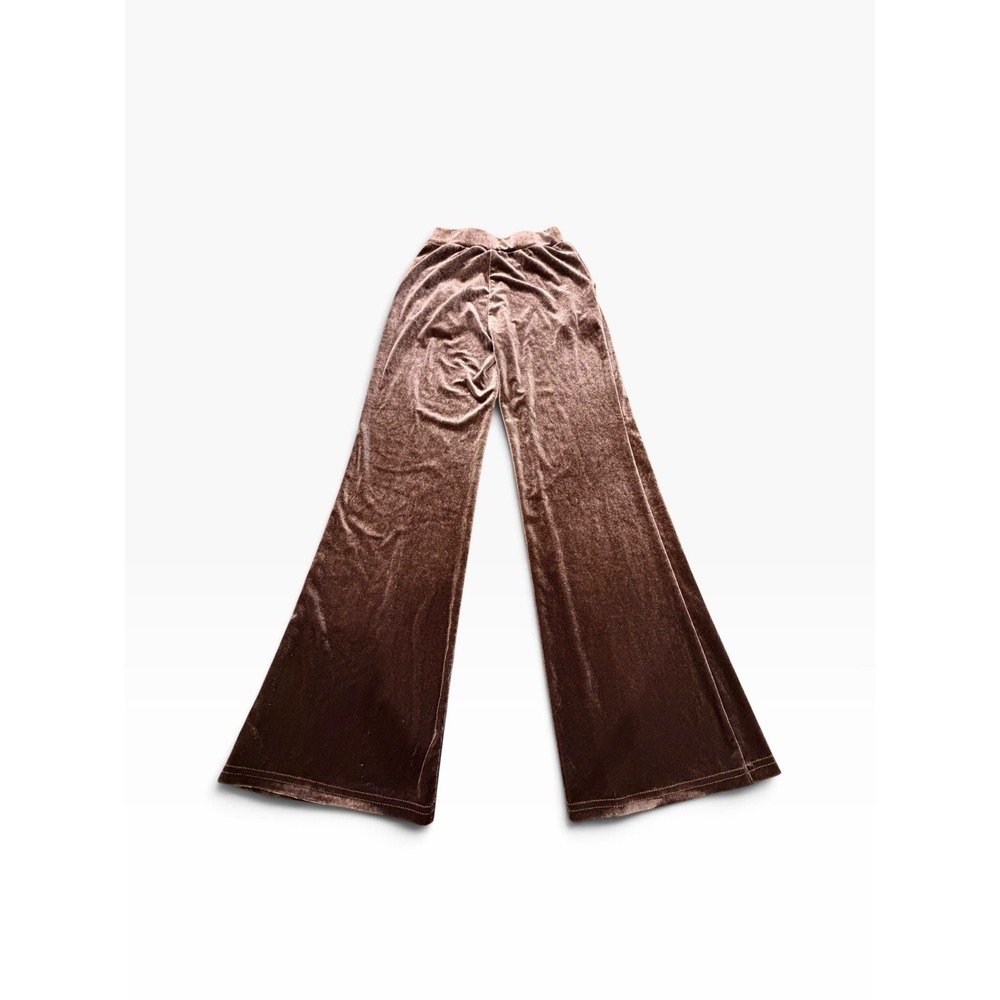A New Day Dark Brown Velvet Wide Leg Pants Size Unknown Inseam 27"